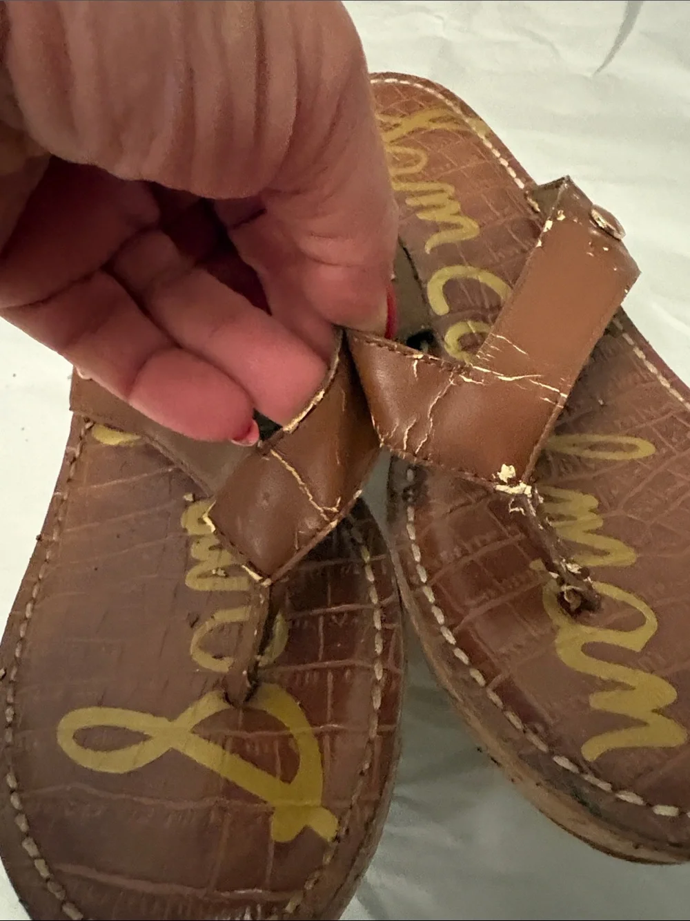 Cork Sam Edelman Wedge Thong Sandals in Brown Women